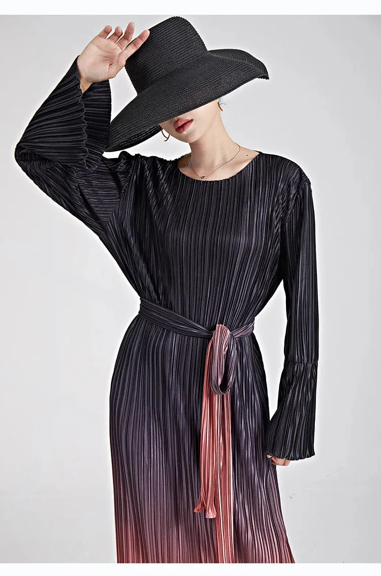 Truly Pleated & Wide Cuffs Oversized Midi Dress