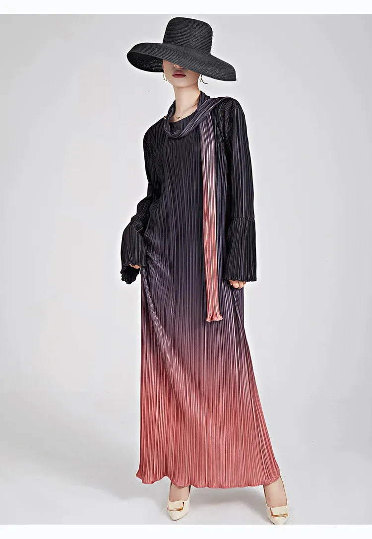 Truly Pleated & Wide Cuffs Oversized Midi Dress