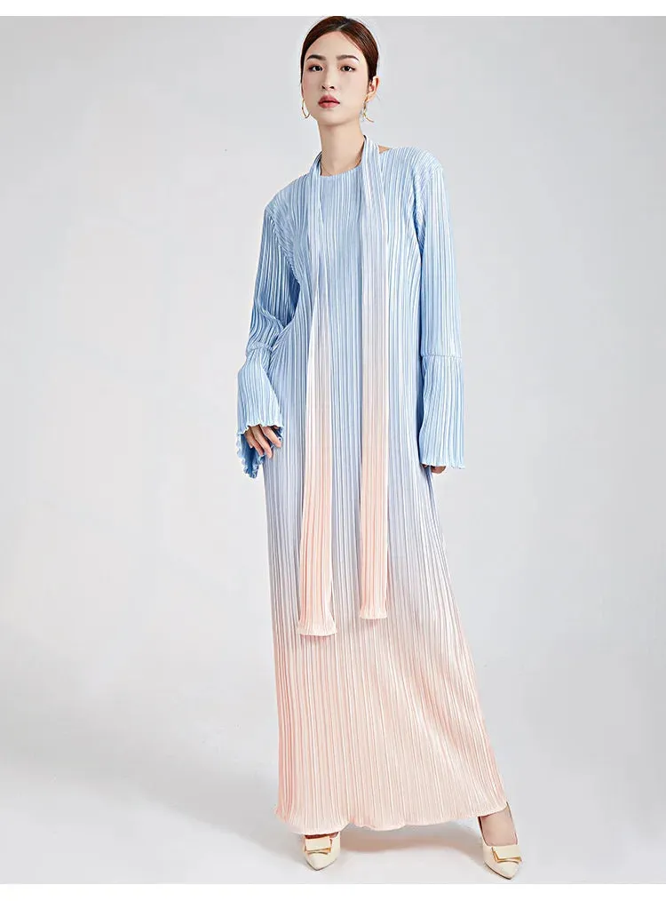 Truly Pleated & Wide Cuffs Oversized Midi Dress