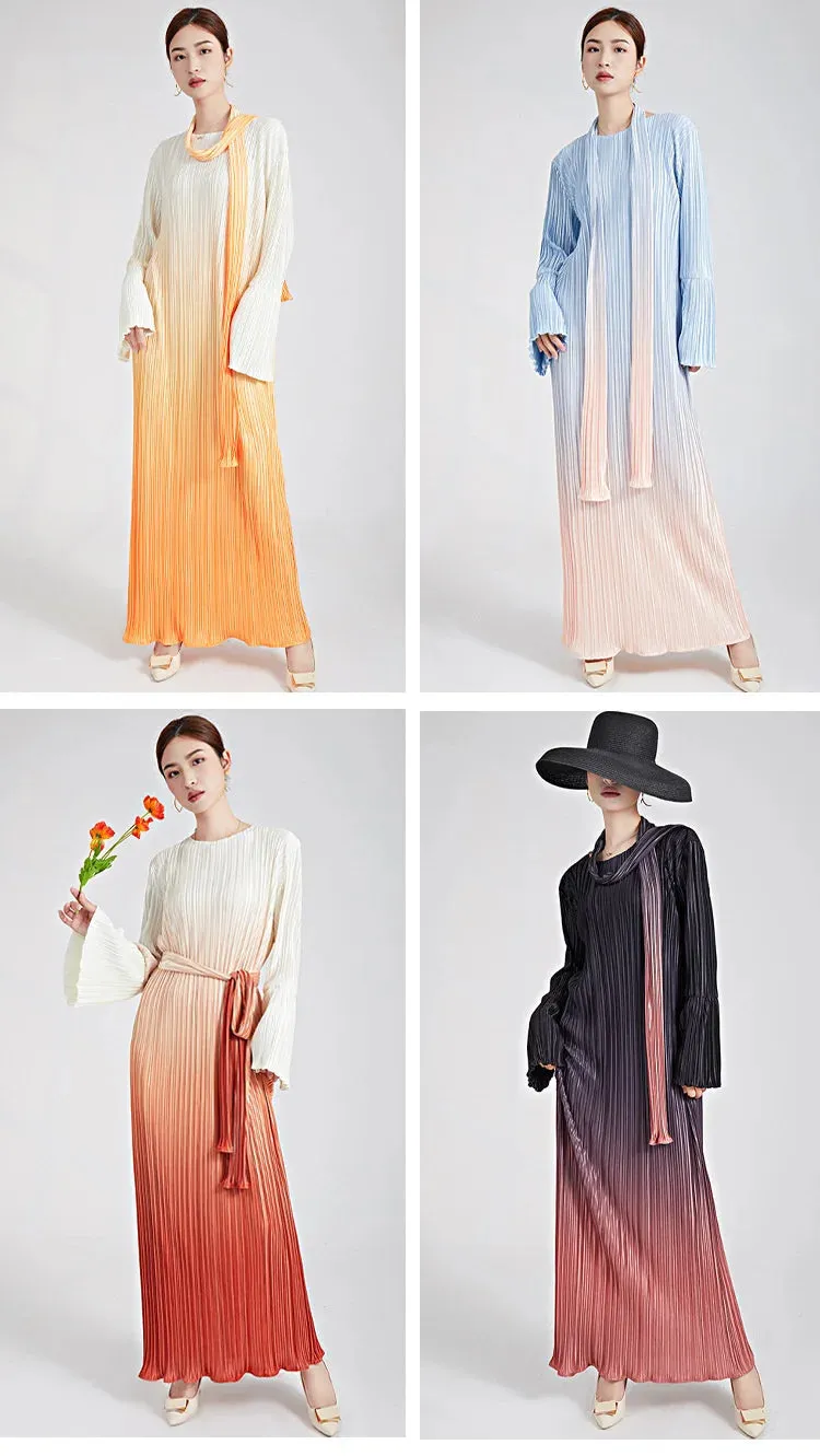 Truly Pleated & Wide Cuffs Oversized Midi Dress