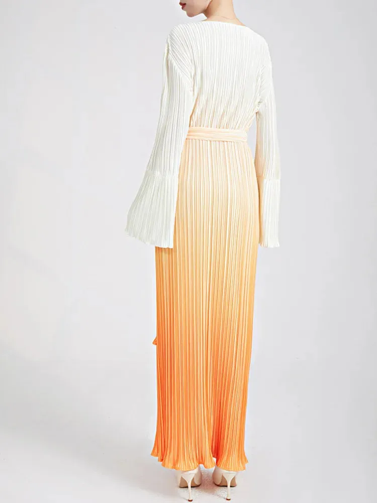 Truly Pleated & Wide Cuffs Oversized Midi Dress