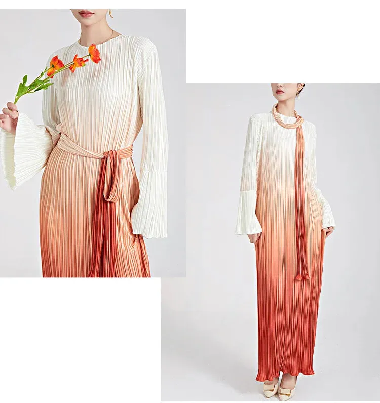 Truly Pleated & Wide Cuffs Oversized Midi Dress