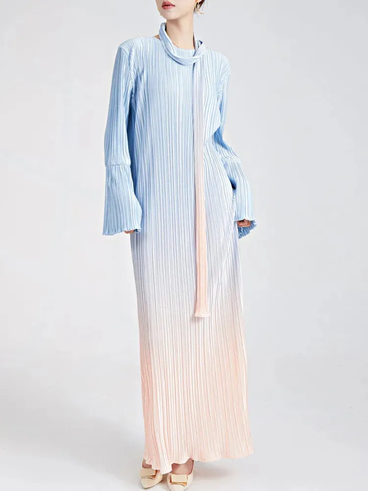 Truly Pleated & Wide Cuffs Oversized Midi Dress