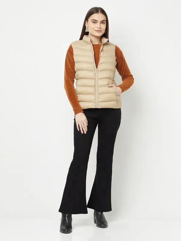 Women Beige Front Open Jackets