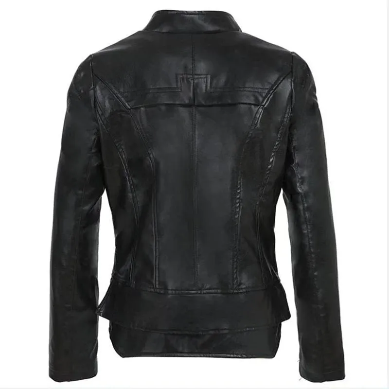 Women Black Faux Leather Jackets