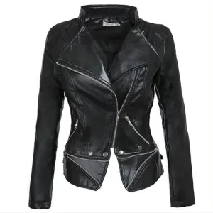 Women Black Faux Leather Jackets