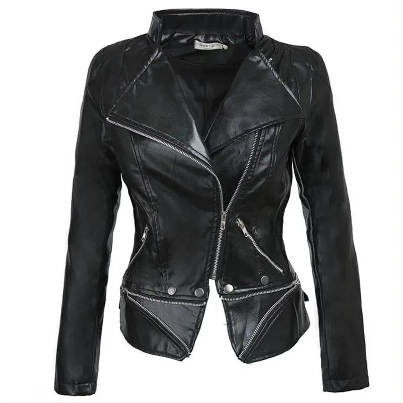 Women Black Faux Leather Jackets