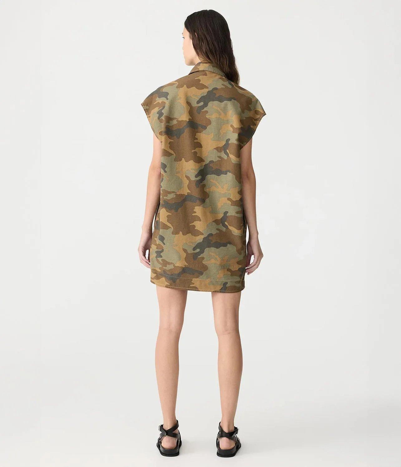 ZIP FRONT DRESS- CAMO