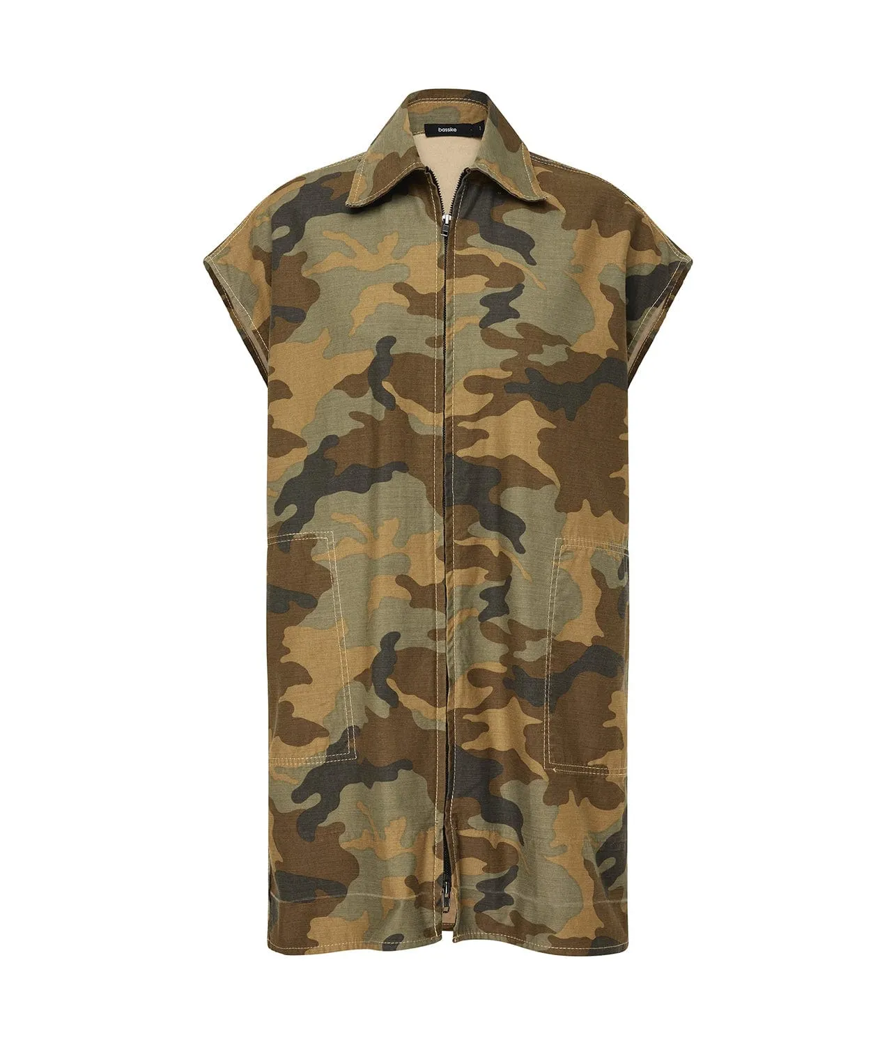 ZIP FRONT DRESS- CAMO